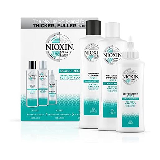 Nioxin Professional nioxin scalp recovery kit sistema trifasico | trattamento completo professionale, antiforfora | cute