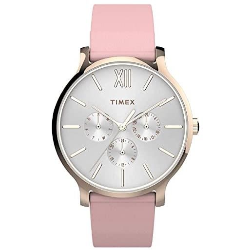 Timex orologio quadrante multiplo al quarzo donna con cinturino in pelle tw2t74300
