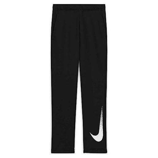 Nike b nk dry flc pant gfx2, pantaloni sportivi bambino, black/(white), xl