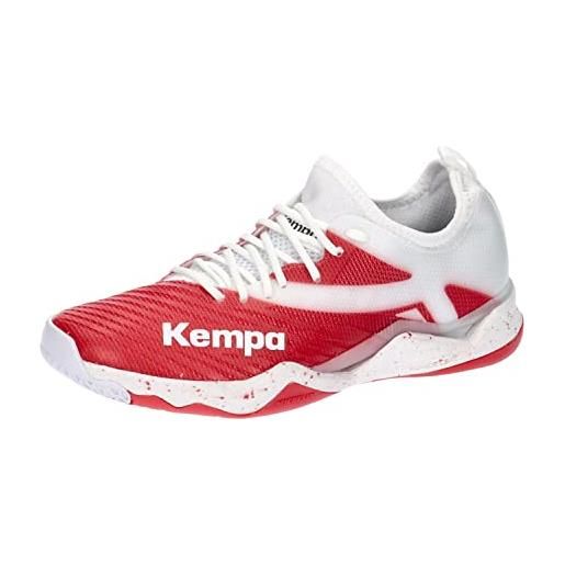 Kempa wing lite 2.0 women, pallamano, scarpe sportive donna, bianco/rosso, 42.5 eu