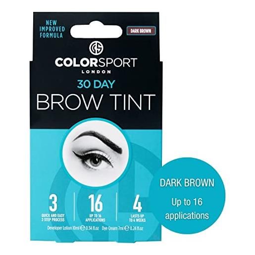 Colorsport - tinta per sopracciglia, tenuta fino a 30 giorni, colore: marrone scuro