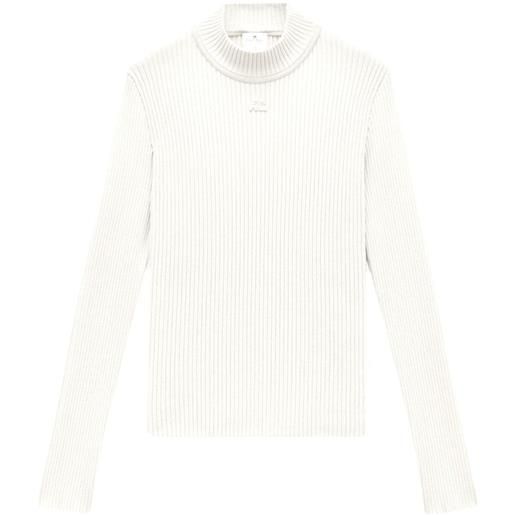 Courrèges maglione con scollo rialzato - bianco
