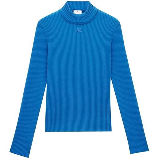 Courrèges maglione a coste - blu