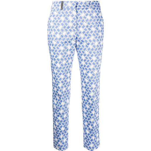 Peserico pantaloni con stampa geometrica - blu