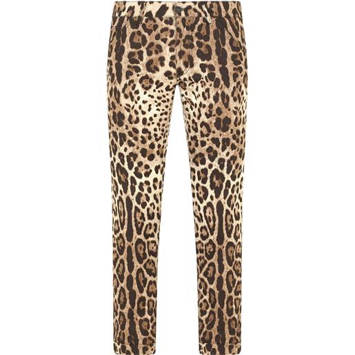 Dolce & Gabbana jeans skinny con stampa - marrone