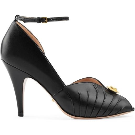 Gucci sandali con placca logo 95mm - nero