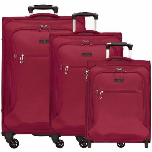 d&n travel line 6400 set di valigie a 2-4 rulli 3 pezzi. Rosso