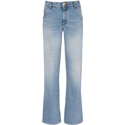 Balmain jeans dritti con vita bassa - blu