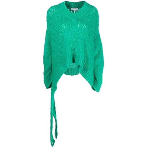 The Attico maglione traforato con scollo a v - verde