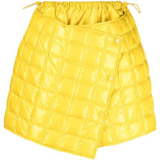 Moncler yellow quilted finish asymmetric skirt - giallo