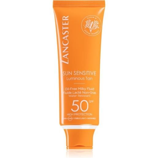 Lancaster sun sensitive oil-free milky fluid lozione abbronzante per il viso spf 50