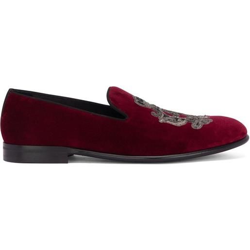 Dolce & Gabbana slippers con ricamo - rosso