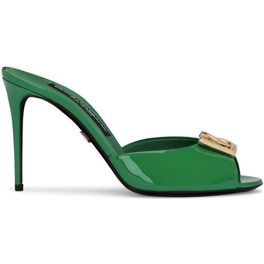 Dolce & Gabbana mules con logo dg 85mm - verde