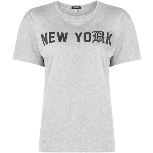 R13 t-shirt new york con stampa - grigio