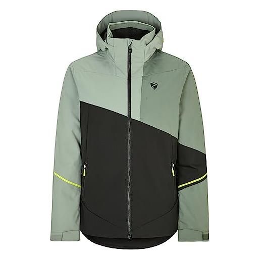 Ziener timpa giacca da sci/snowboard | traspirante, impermeabile, nero/verde fango, 52 uomo
