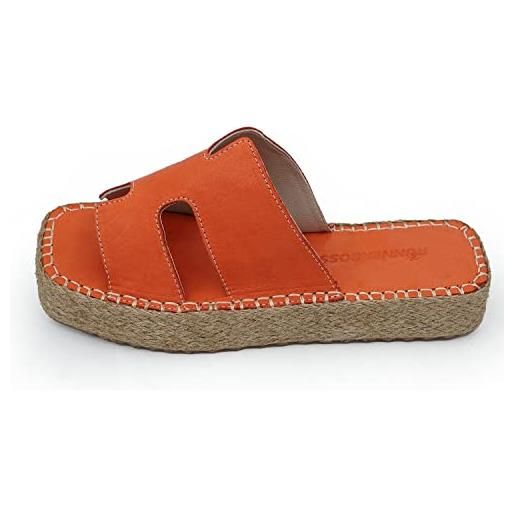 Bonateks derbtrlk100191, sandalo con zeppa donna, colore: arancione, 36 eu
