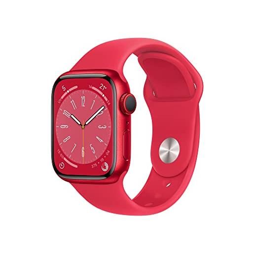 Apple watch series 8 (gps + cellular, 41mm) smartwatch con cassa in alluminio (product) red con cinturino sport (product) red - regular. Fitness tracker, app livelli o₂, resistente all'acqua