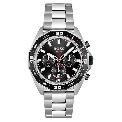 Boss orologio con cronografo al quarzo da uomo con cinturino in acciaio inossidabile argentato - 1513971