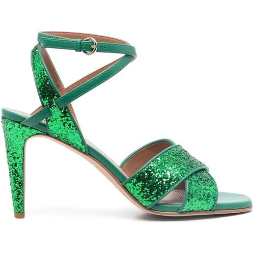 RED(V) sandali a punta aperta con decorazione glitter - verde