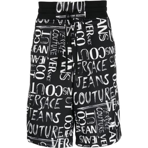 Versace Jeans Couture shorts sportivi con stampa - nero
