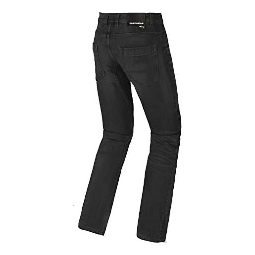 SPIDI, j-tracker, colore nero, taglia 32, pantaloni moto uomo con protezioni, vestibilità slim, jeans moto pratici ed elasticizzati