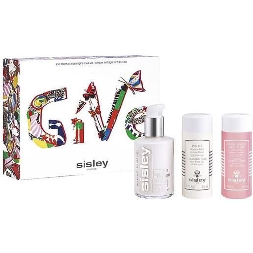 Sisley cofanetto les essentiels - emulsion ecologique 125ml + lyslait 100ml + lotion tonique aux fleurs 100ml
