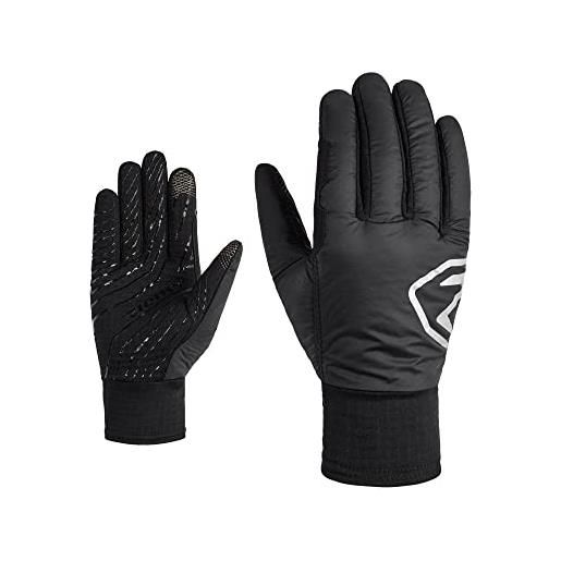 Ziener guanti da uomo isidro touch per il tempo libero, funzionali, per attività all'aria aperta, traspiranti, touch, pontetorto, nero, 10,5