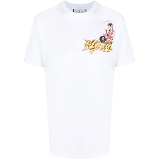 Philipp Plein t-shirt con stampa hawaii - bianco