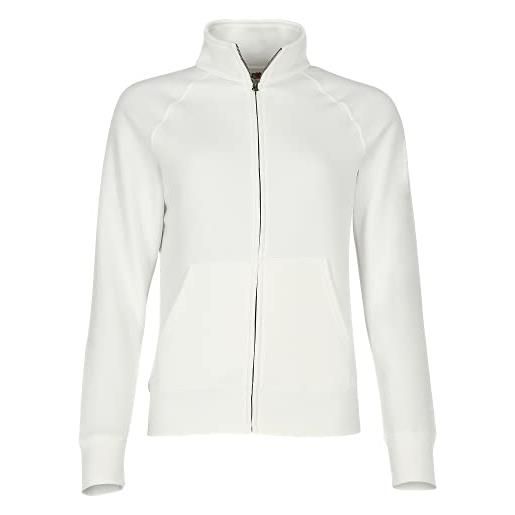 Fruit of the Loom lady-fit premium sweat jacket maglia di tuta, bianco (white 000), s donna