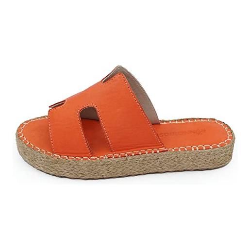 Bonateks derbtrlk100292, sandalo con zeppa donna, colore: arancione, 37 eu