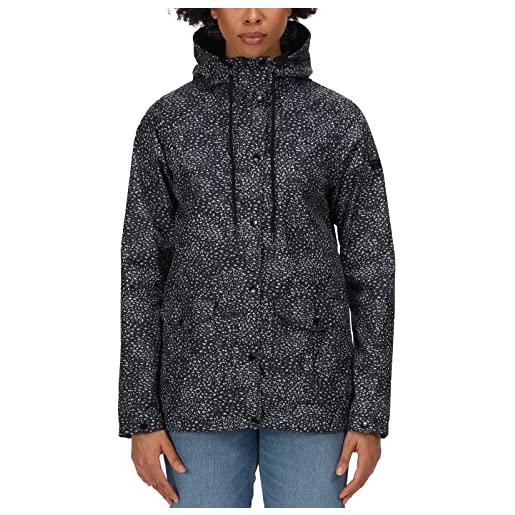 Regatta bayarma giacca impermeabile con cappuccio, multicolore (black abstract), s donna