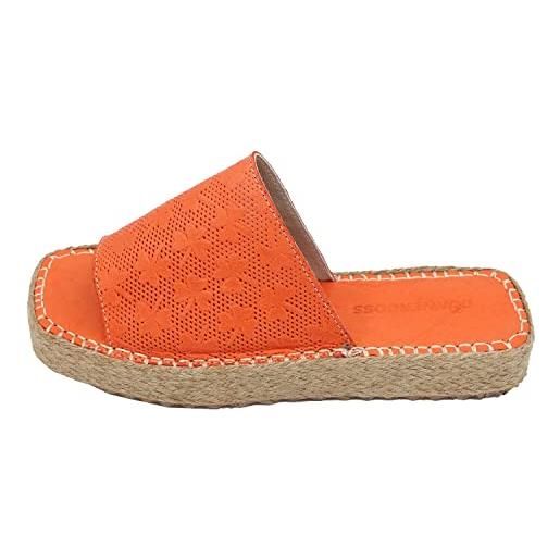 Bonateks derbtrlk100041, sandalo con zeppa donna, colore: arancione, 36 eu