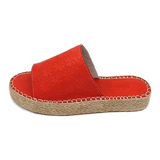 Bonateks derbtrlk100081, sandali con zeppa donna, colore: rosso, 36 eu
