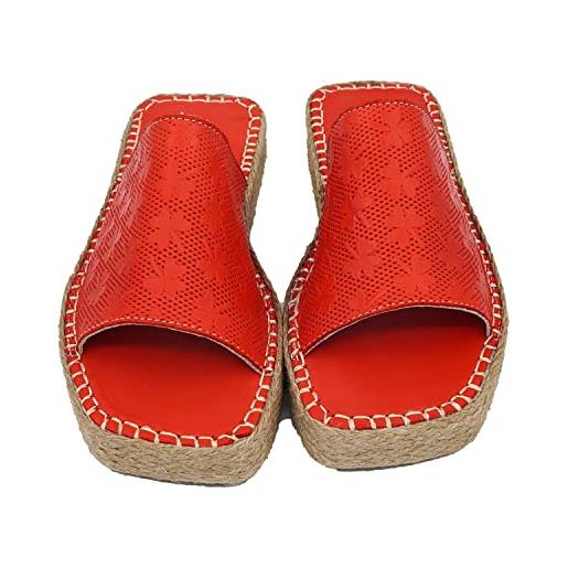 Bonateks derbtrlk100031, sandali con zeppa donna, colore: rosso, 36 eu