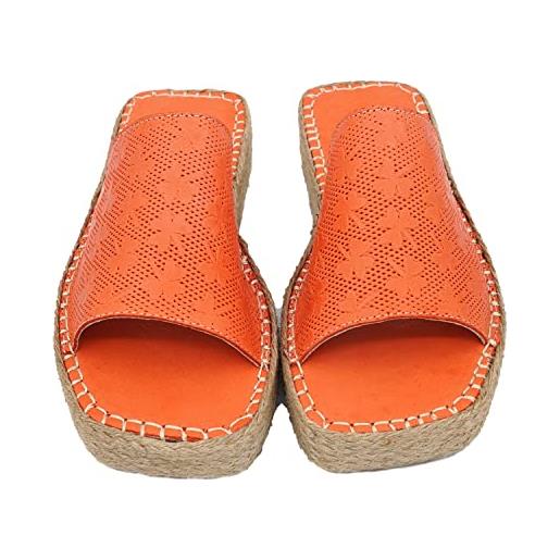 Bonateks derbtrlk100092, sandali con zeppa donna, colore: arancione, 37 eu
