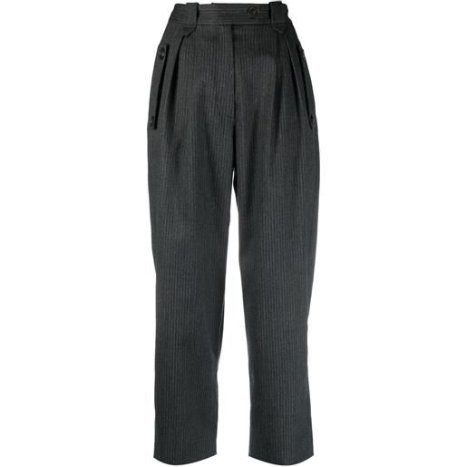 IRO pantaloni crop gessati affusolati - grigio