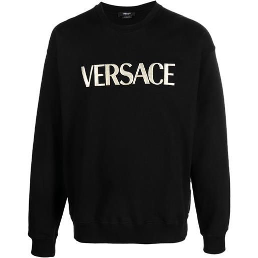 Versace maglione con ricamo - nero