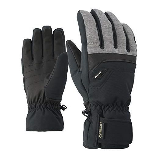 Ziener glyn gtx gore plus - guanti da sci alpino da uomo, colore nero, 8,5