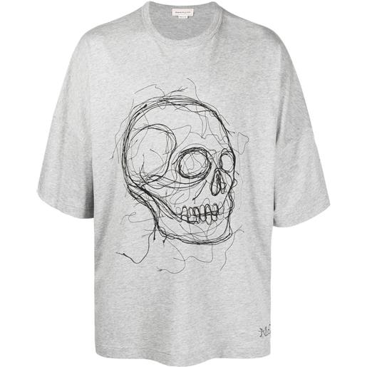 Alexander McQueen t-shirt con stampa oversize - grigio