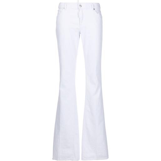 Dsquared2 jeans svasati con applicazione logo - bianco