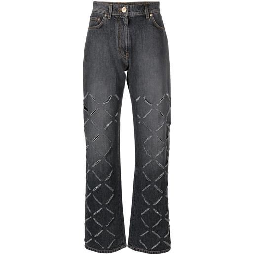 Versace jeans dritti con strappi - grigio