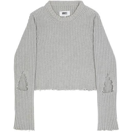 MM6 Maison Margiela maglione con dettaglio cut-out - grigio