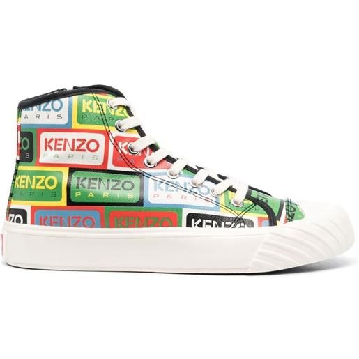 Kenzo sneakers alte con stampa - verde
