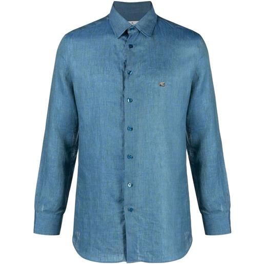 ETRO camicia con ricamo - blu