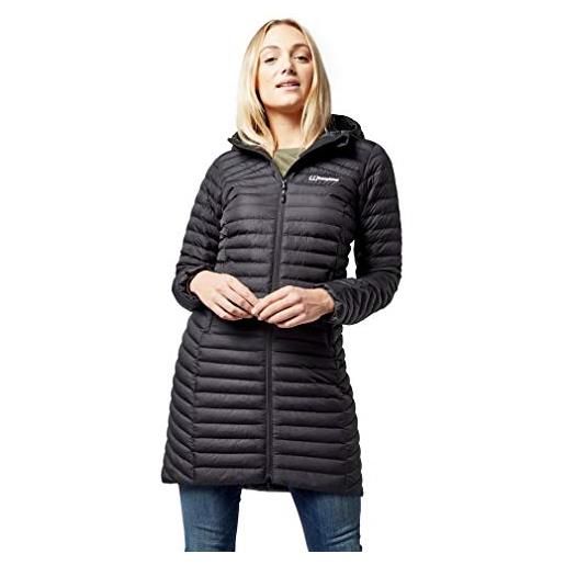 Berghaus nula-cappotto lungo con micro isolato, design durevole, resistente all'acqua, giacca donna, nero, 10