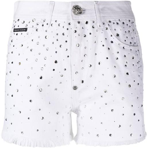 Philipp Plein shorts con cristalli - bianco