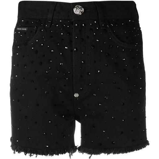 Philipp Plein shorts con cristalli - nero