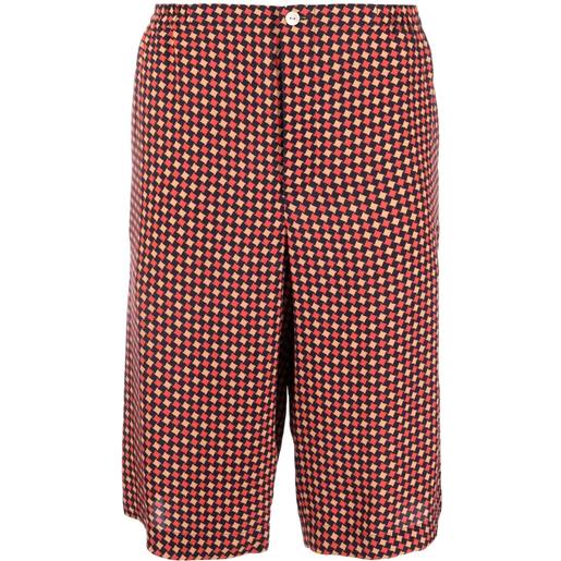 Gucci shorts sartoriali in pied-de-poule - rosso