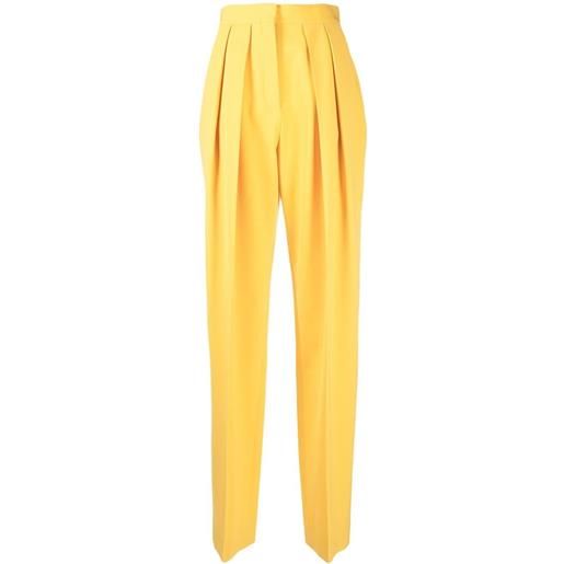 Stella McCartney pantaloni dritti con pieghe - giallo