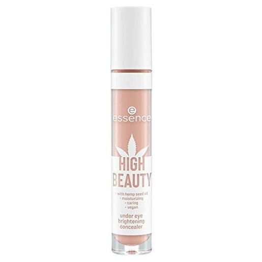 essence cosmetics essence high beauty under eye brightening correttore, n. 02, beige, nude, illuminante, nutriente, rigenerante (5,5 ml)
